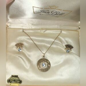 Vintage Van Dell Pendant & Earrings Set 12K Gold-Filled